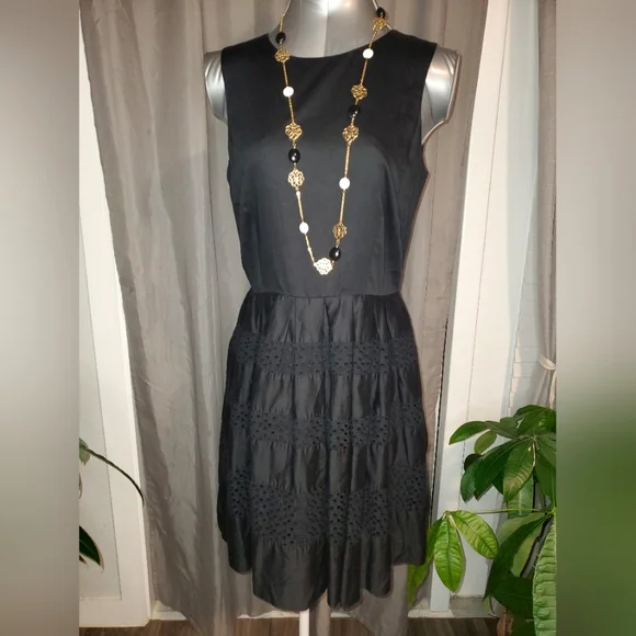 ann taylor black eyelet dress Ann Taylor | Dresses | Ann Taylor Black Eyelet Short Sleeve Midi Dress